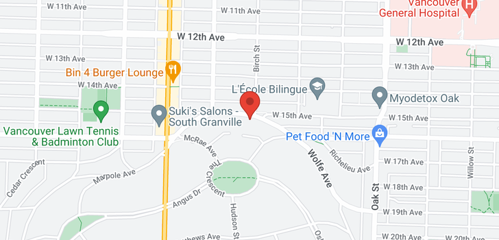 map of 1112 W 15TH AVENUE